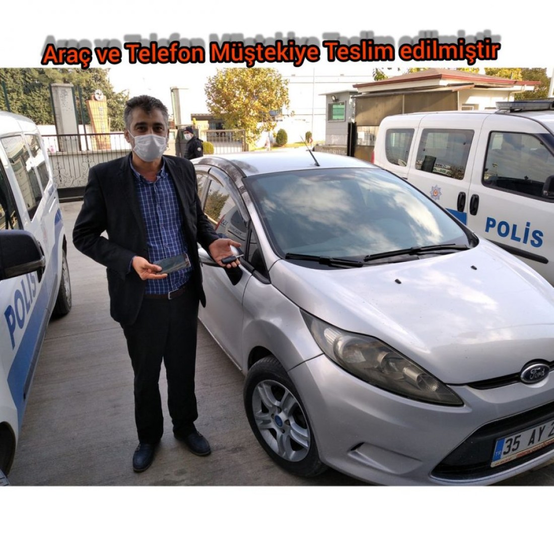 Çalınan aracına kavuştu