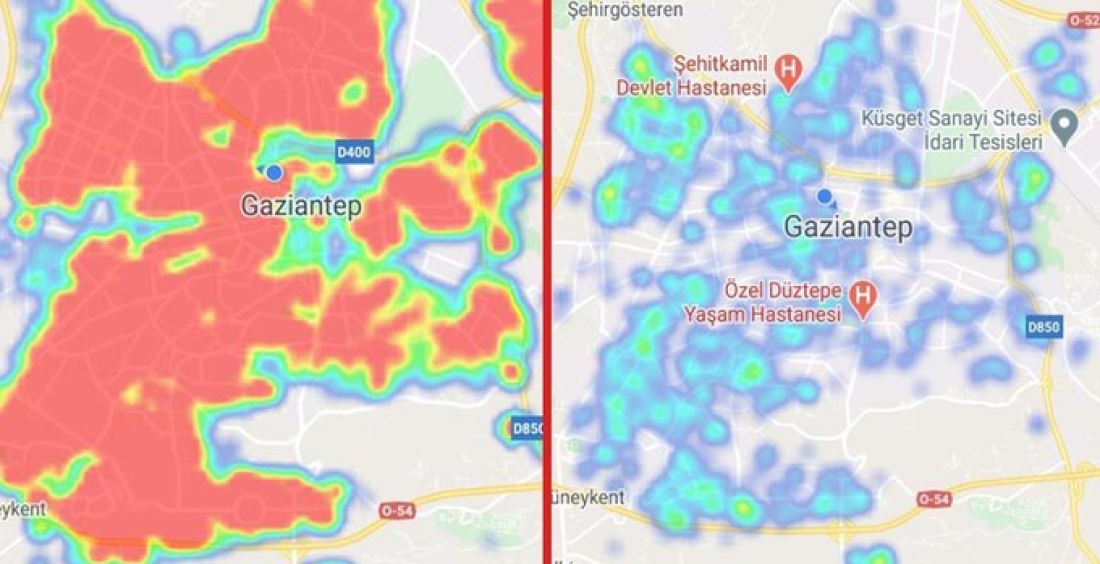 Gaziantep’in korona virüs risk haritasında büyük değişim