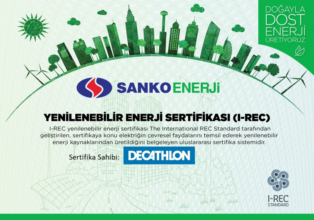 Sanko Enerji Yeşil Enerji Sertifikaları sunuyor   