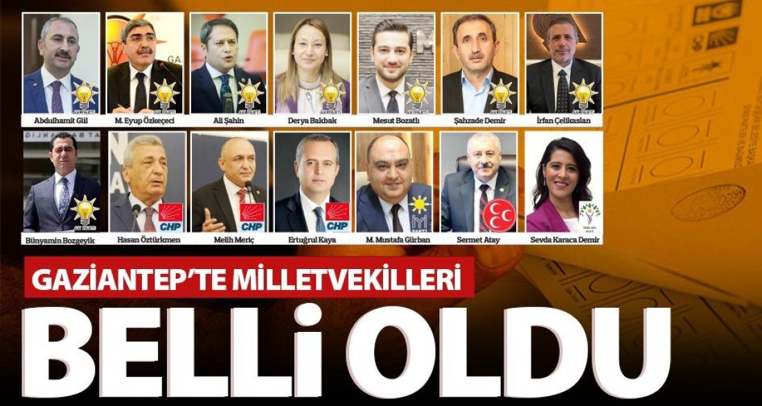 Gaziantep Milletvekilleri Belli Oldu