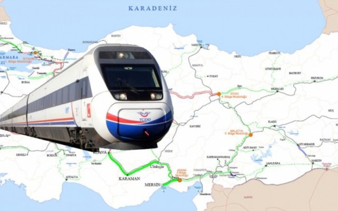 Gaziantep’ten Mersin’e trenle iki saatte gidilecek
