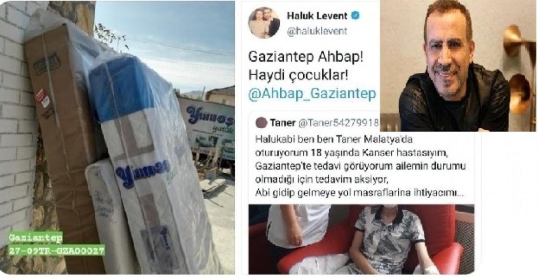 Haluk Levent’ten Gaziantep’teki kanser hastasına yardım eli